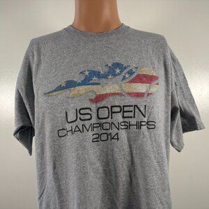 US Open Championships T Shirt Mens Size M Grey Tennis Major 2014 New York City